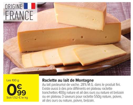 Raclette au lait de montagne