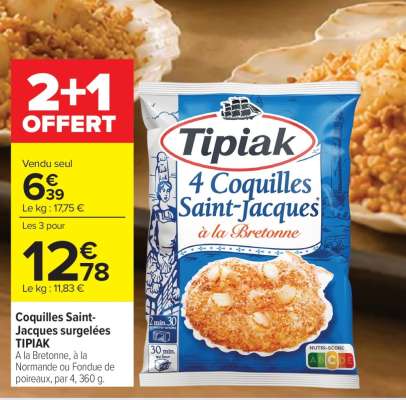 COQUILLES SAINT-JACQUES SURGELEES TIPIAK