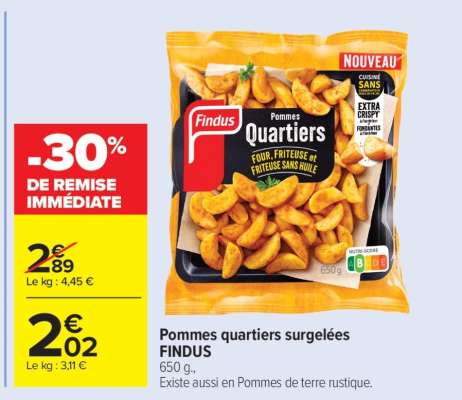 Pommes quartiers surgelées FINDUS