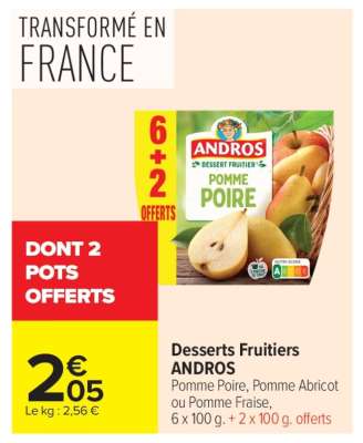 Desserts fruitiers ANDROS