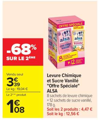 Levure Chimique et Sucre Vanillé "Offre Spéciale" ALSA