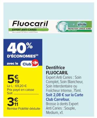 Dentifrice FLUOCARIL