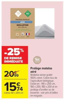 Protège matelas aéré