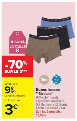 Boxers homme "bicolore"