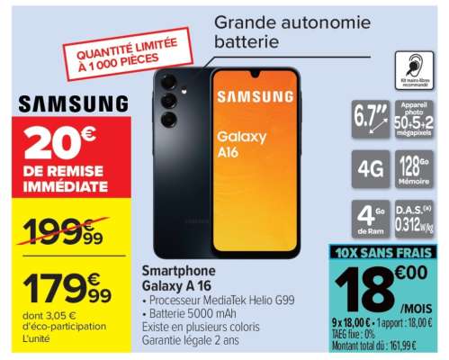 Smartphone Galaxy A 16