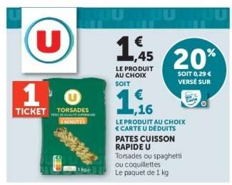 Pâtes Cuisson Rapide U
