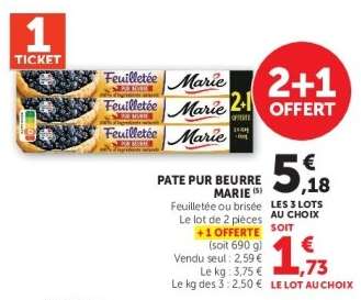 PATE PUR BEURRE MARIE
