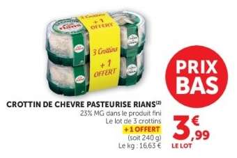 Crottin de Chèvre Pasteurisé Rians