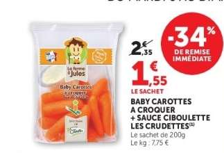 BABY CAROTTES A CROQUER + SAUCE CIBOULETTE LES CRUDETTES