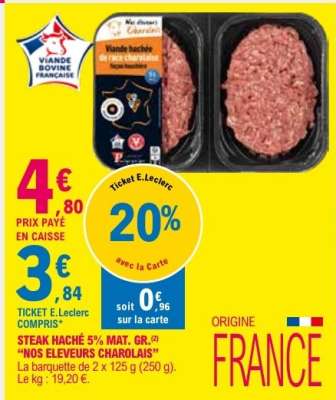 STEAK HACHÉ 5% MAT. GR. "NOS ELEVEURS CHAROLAIS"