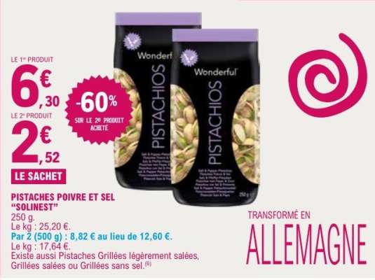 PISTACHES POIVRE ET SEL “SOLINEST”