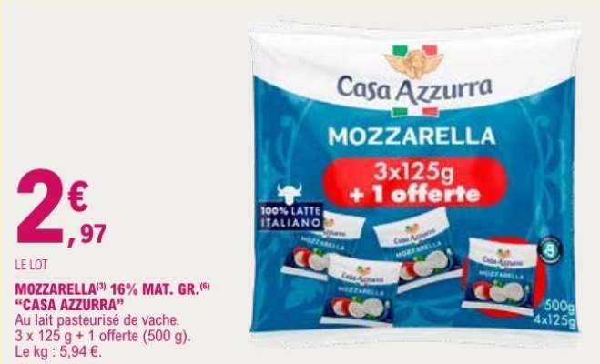 MOZZARELLA 16% MAT.GR. "CASA AZZURRA"