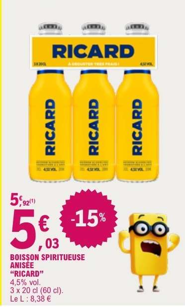 BOISSON SPIRITUEUSE ANISÉE “RICARD”