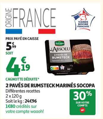 2 Pavés De Rumsteck Marinés Socopa