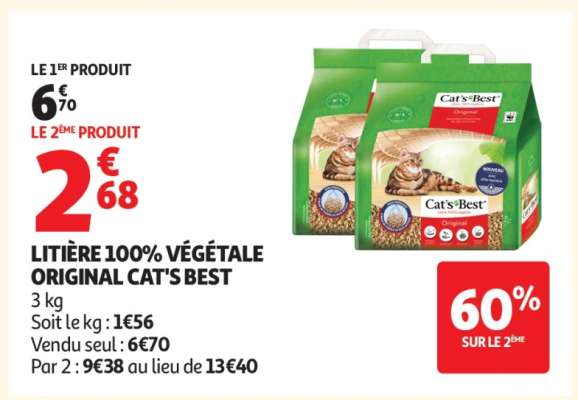 LITIÈRE 100% VÉGÉTALE ORIGINAL CAT'S BEST