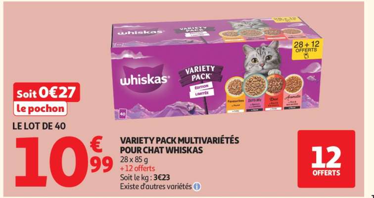 VARIETY PACK MULTIVARIÉTÉS POUR CHAT WHISKAS