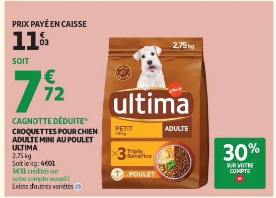 Ultima Croquettes pour Chien Adulte Mini au Poulet