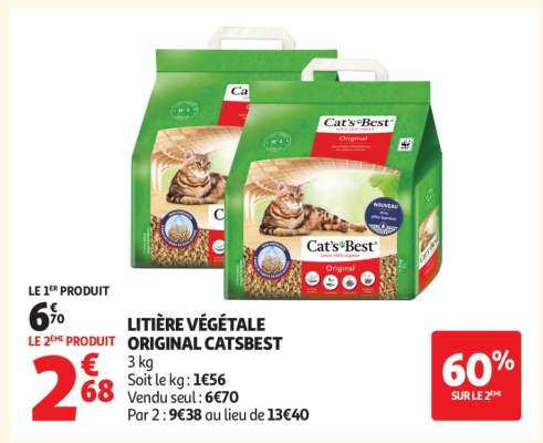 LITIÈRE VÉGÉTALE ORIGINAL CATSBEST