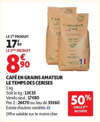 CAFÉ EN GRAINS AMATEUR LE TEMPS DES CERISES