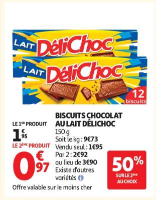 BISCUITS CHOCOLAT AU LAIT DÉLICHOC