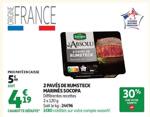 2 Pavés De Rumsteck Marinés Socopa