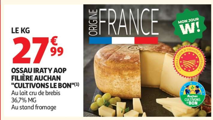 Ossau Iraty Aop Filière Auchan "Cultivons Le Bon"