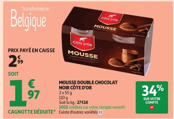 MOUSSE DOUBLE CHOCOLAT NOIR CÔTE D'OR
