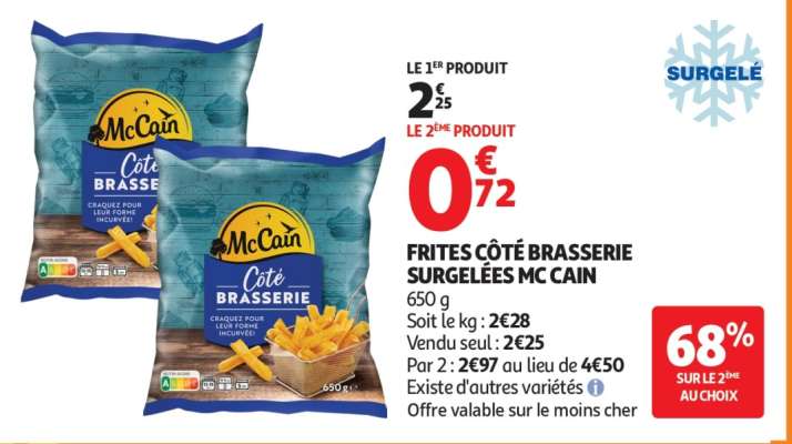 Frites Côté Brasserie Surgelées Mc Cain