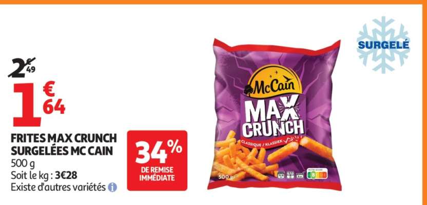 FRITES MAX CRUNCH SURGELÉES MC CAIN