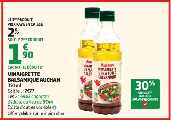 VINAIGRETTE BALSAMIQUE AUCHAN