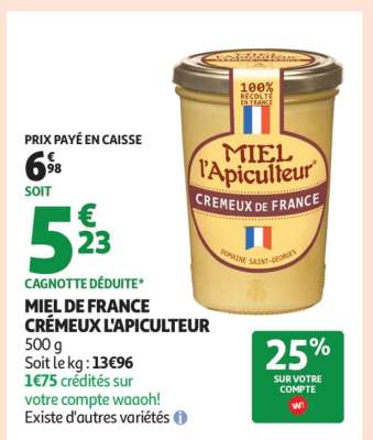 MIEL DE FRANCE CRÉMEUX L'APICULTEUR