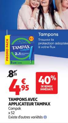 TAMPONS AVEC APPLICATEUR TAMPAX