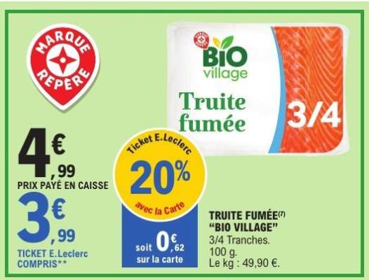 Truite fumée "Bio Village"