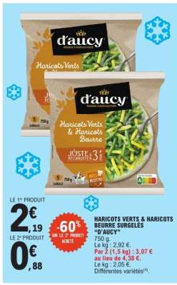HARICOTS VERTS & HARICOTS BEURRE SURGELES "D'AUCY"