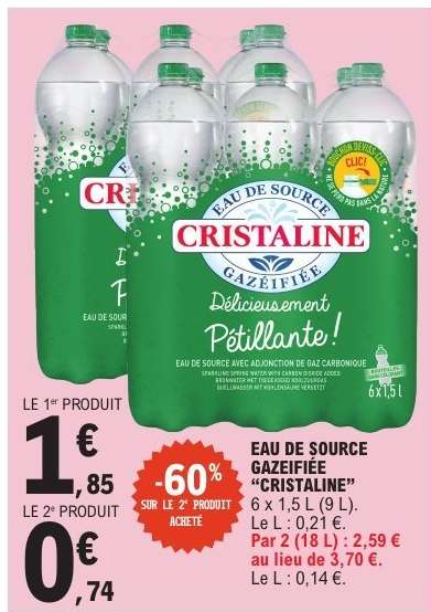 Eau de Source Gazéifiée 'Cristaline'