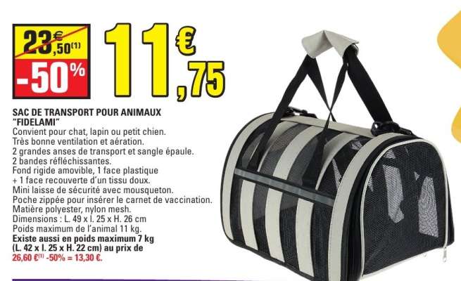 SAC DE TRANSPORT POUR ANIMAUX 'FIDELAMI'
