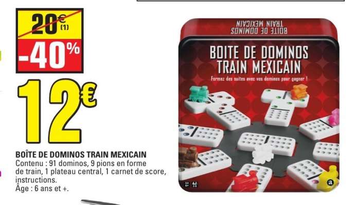 BOÎTE DE DOMINOS TRAIN MEXICAIN