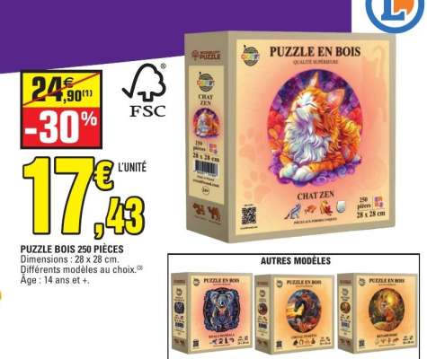 PUZZLE EN BOIS CHAT ZEN