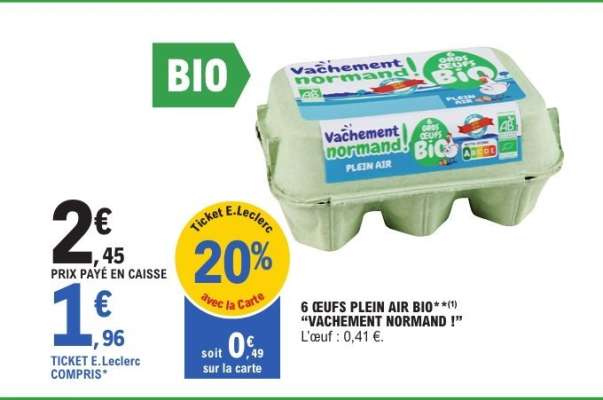 6 ŒUFS PLEIN AIR BIO "VACHEMENT NORMAND !"