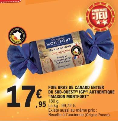 Foie gras de canard entier du Sud-Ouest IGP Authentique "Maison Montfort"