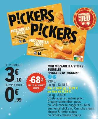 MINI MOZZARELLA STICKS SURGELÉS “PICKERS BY MCCAIN”