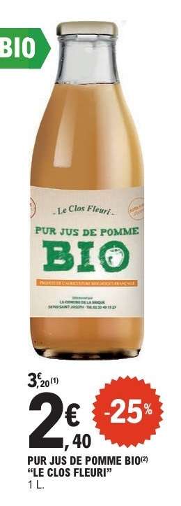 PUR JUS DE POMME BIO LE CLOS FLEURI