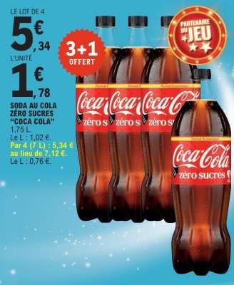 Soda au Cola Zéro Sucres 'Coca Cola'