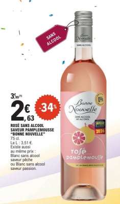 ROSÉ SANS ALCOOL SAVEUR PAMPLEMOUSSE "BONNE NOUVELLE"