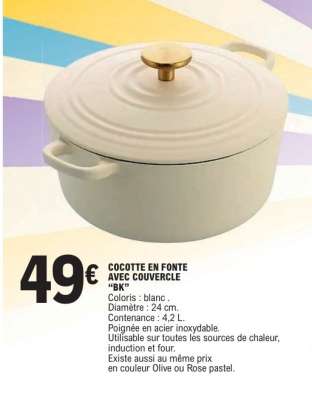 COCOTTE EN FONTE AVEC COUVERCLE "BK"