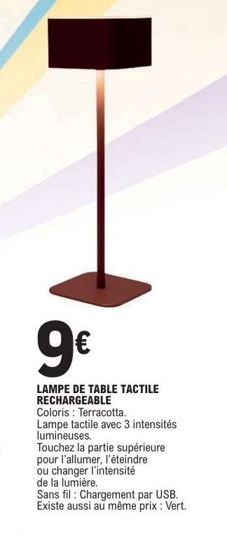 LAMPE DE TABLE TACTILE RECHARGEABLE