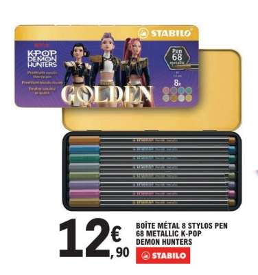 BOÎTE MÉTAL 8 STYLOS PEN 68 METALLIC K-POP DEMON HUNTERS