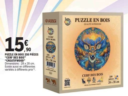 PUZZLE EN BOIS 250 PIÈCES "CERF DES BOIS" "CREATIFWOOD"