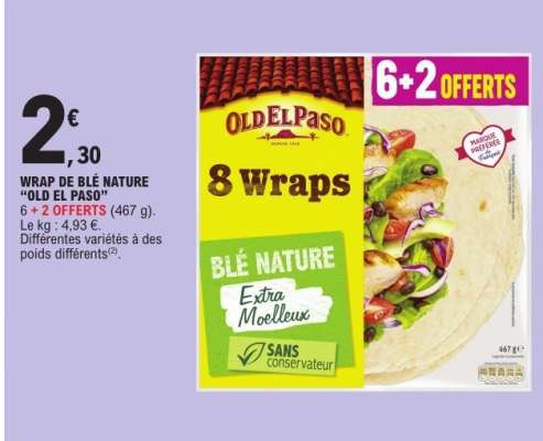 WRAP DE BLÉ NATURE "OLD EL PASO"