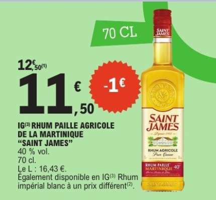 IG(3) Rhum Paille Agricole de la Martinique 'Saint James'